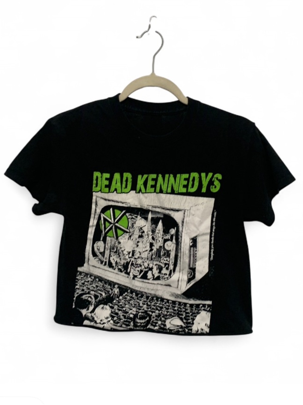 Dead Kennedys Movie Theater Graphic Black Cropped Short Sleeve Tee